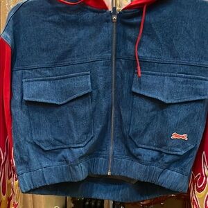 Le Tigre Blue and Red Zip-Up Jacket